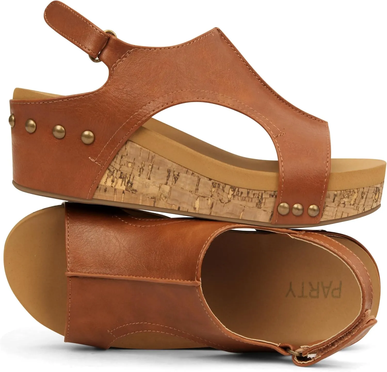 PARTY Womens Wedge Sandals With Strap for Dressy Ladies Sandals Casual Wedge