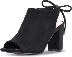 perixir Women's Black Heeled Sandals With Lace Up And Peep Toe Elegant Block High Heel Sandal For Women Fashion Dress Strappy Heels Womens Comfortable Shoes For Wedding Office Party