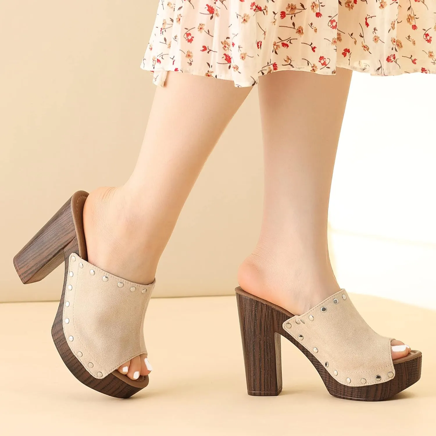 Perphy Open Toe Platform Chunky Heel Slides Sandals for Women