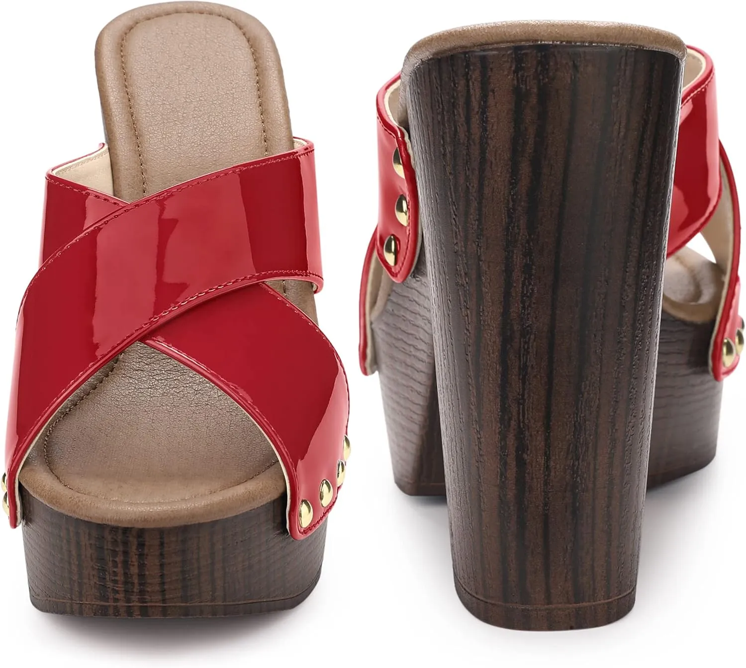 Perphy Platform Crisscross Strap Chunky Heels Sandals for Women