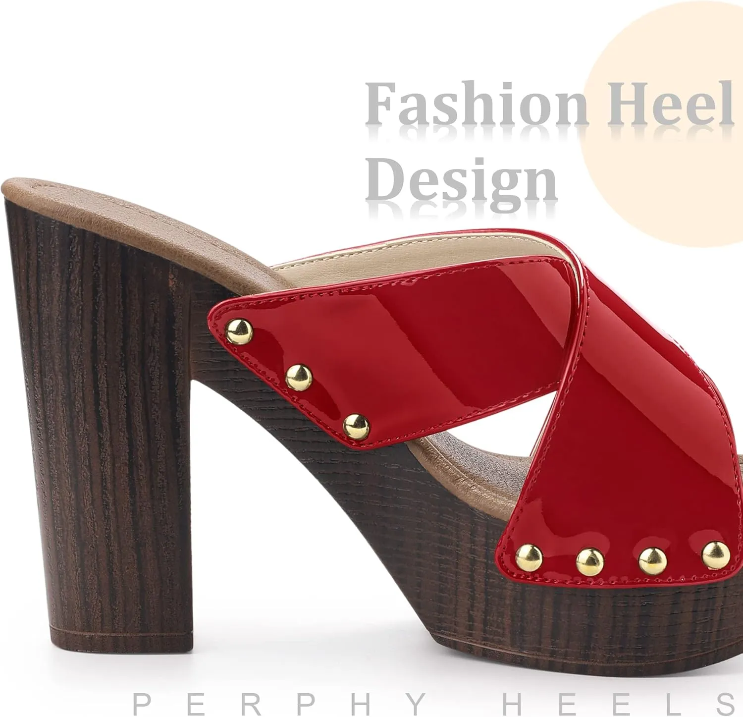 Perphy Platform Crisscross Strap Chunky Heels Sandals for Women