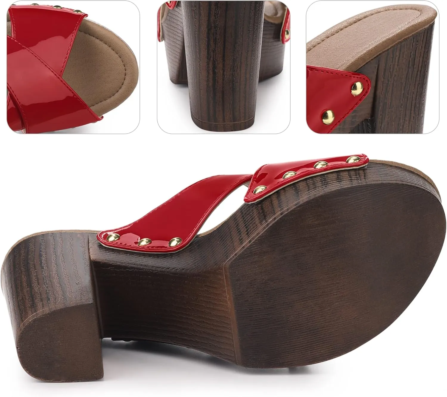 Perphy Platform Crisscross Strap Chunky Heels Sandals for Women