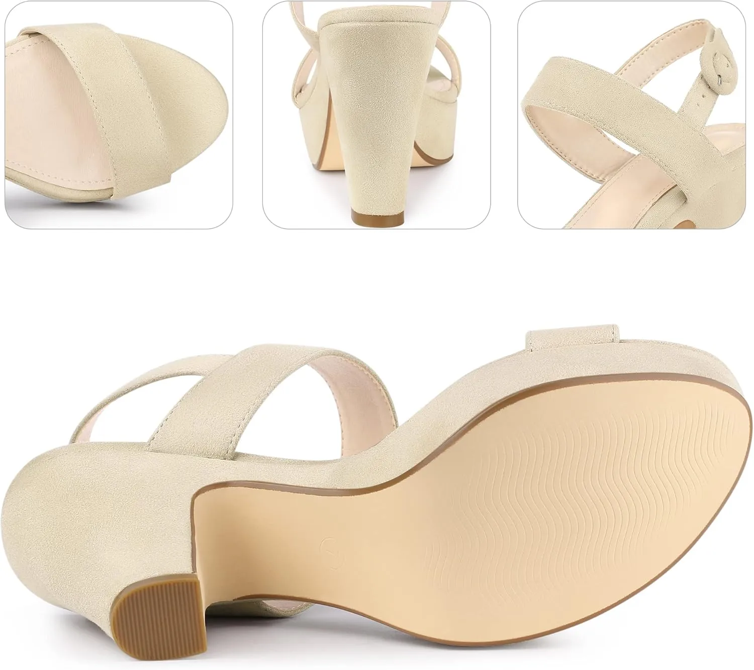 Perphy Platform Slingback Block Heeled Sandals for Women