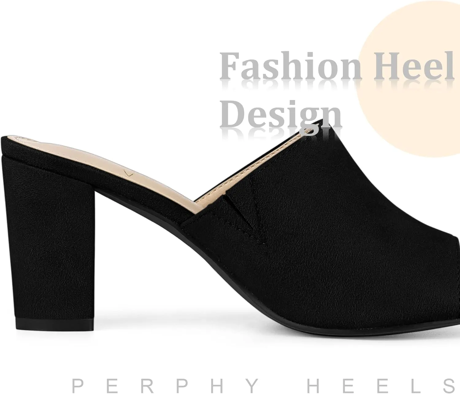 Perphy Slip on Chunky Heels Mules Slide Sandals for Women
