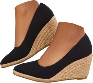 Platform Espadrilles Wedge Sandals Closed Toe Slip on Pumps
