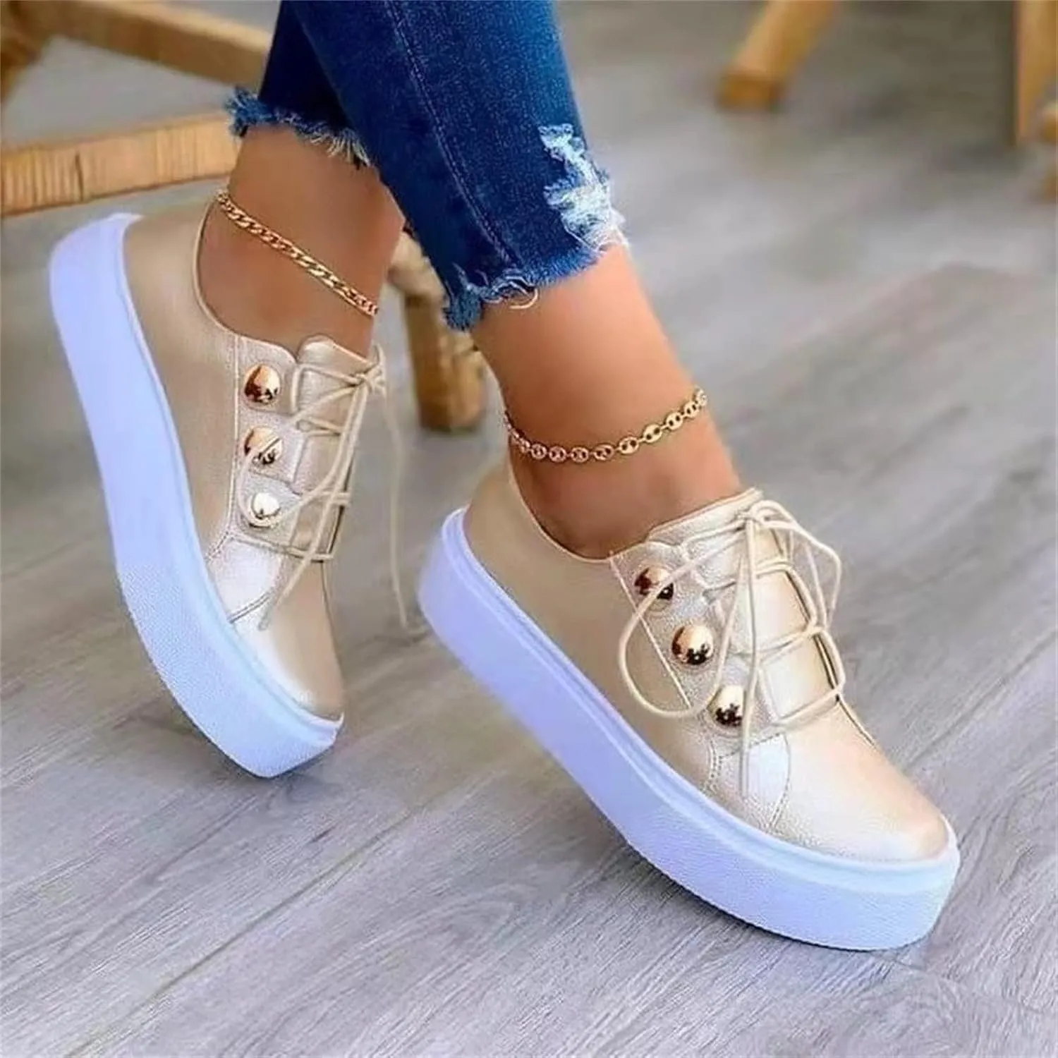 Platform Sneakers for Women Fashion Slip On Canvas Shoes Summer Casual Closed Toe Low Top Walking Flats Loafers Comfortable Breathable Lightweight Sneakers