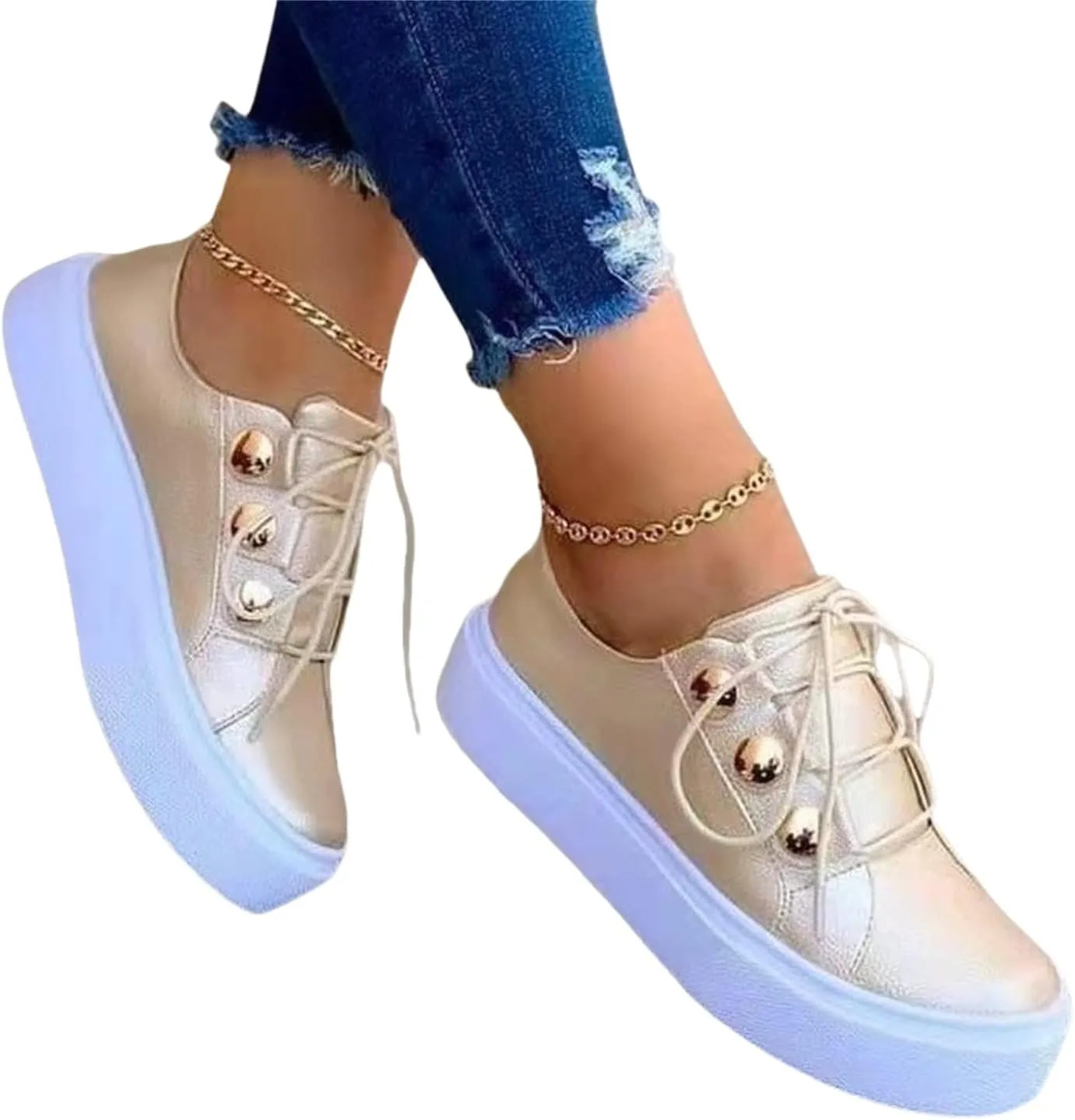 Platform Sneakers for Women Fashion Slip On Canvas Shoes Summer Casual Closed Toe Low Top Walking Flats Loafers Comfortable Breathable Lightweight Sneakers