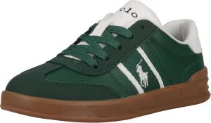 POLO RALPH LAUREN Heritage Court III T-Toe Child DK Green/White M030 Sneaker, 3 US Unisex Little Kid