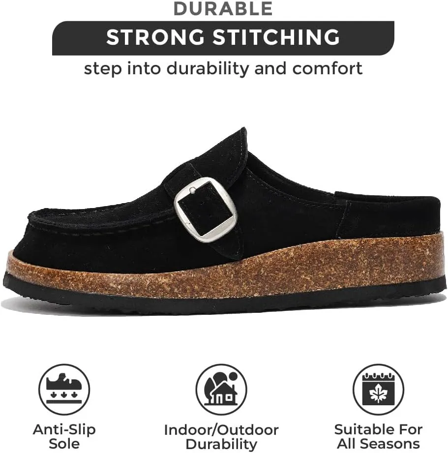 Project Cloud Moccasin-Style Clogs for Women - Memory Foam and Water Resistant Mules Slip-on - Non-Slip and Durable Clogs Casual Shoes for Women Footwear (Carline)
