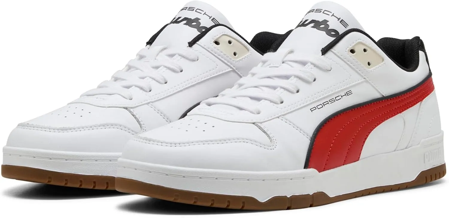 PUMA Men's Porshce Legacy RBD Game Shoes, White-Red Fire, 7