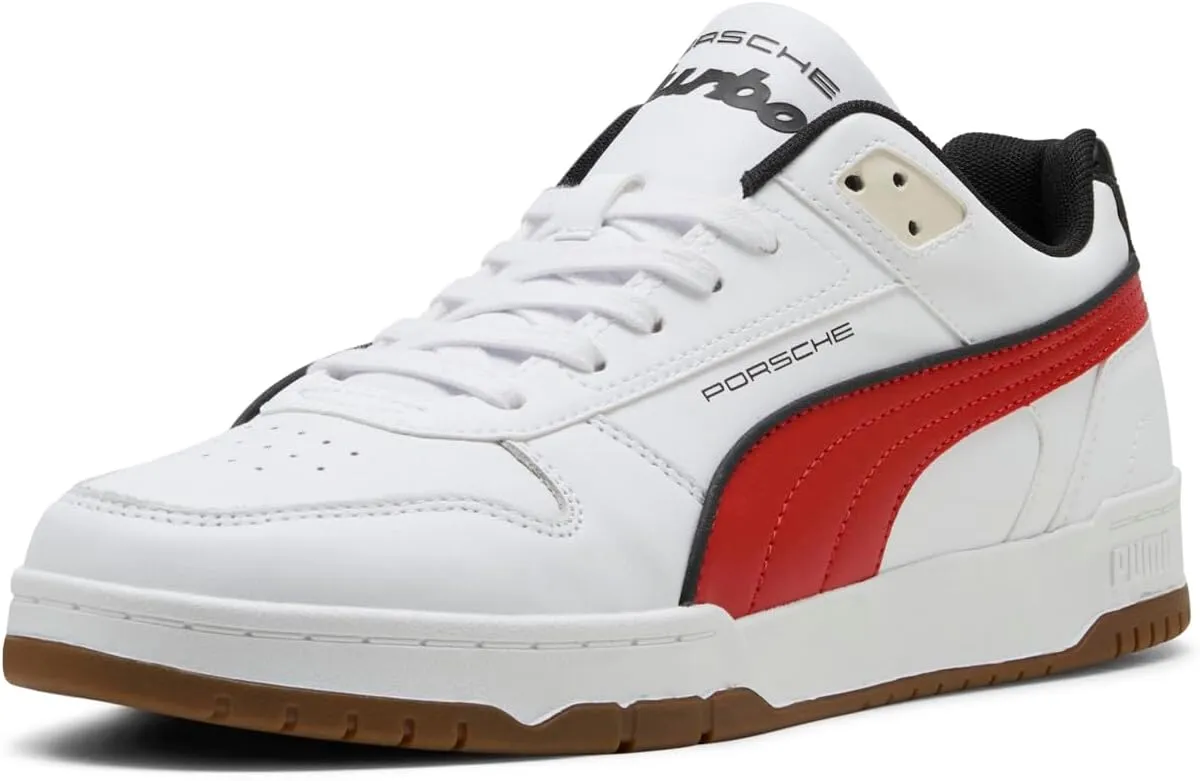 PUMA Men's Porshce Legacy RBD Game Shoes, White-Red Fire, 7