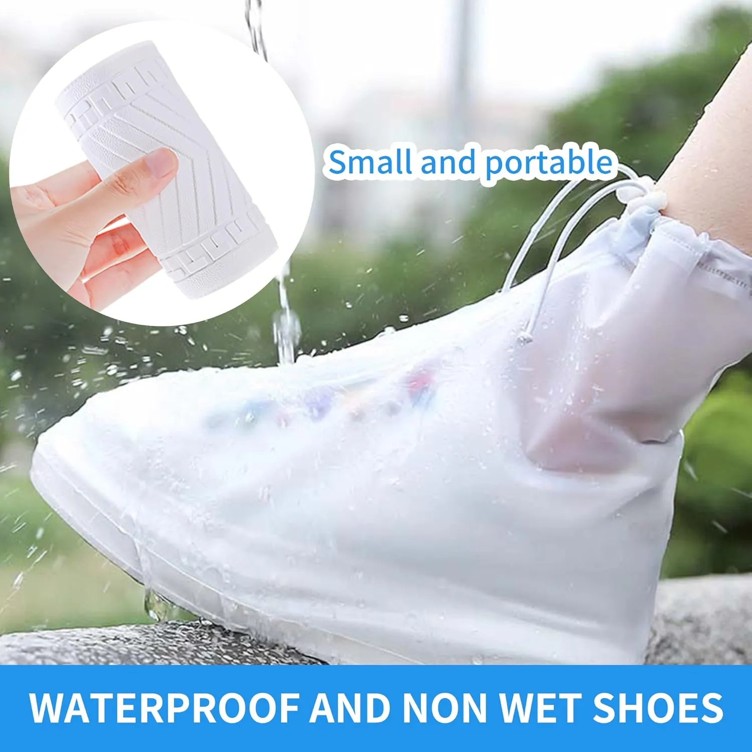 Rain Shoe Covers Waterproof for Men Women Shoe Boots Galoshes Protectors with Zipper Not-Slip Reusable Overshoes for Hiking Climbing Camping Cycling Rainy Day