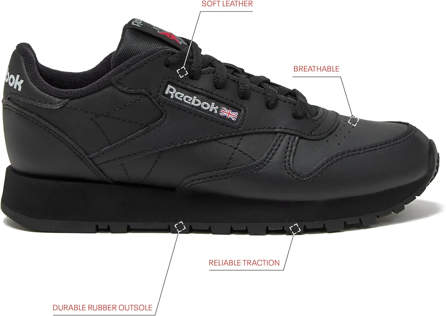 Reebok Classic Leather Girls and Boys Shoes for Kids, Toddler, Little Kid or Big Kid Sneakers, Girl or Boy Tennis Shoes
