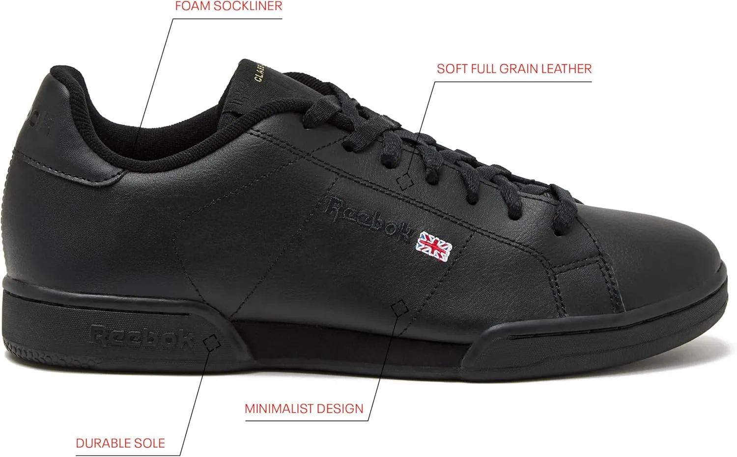 Reebok NPC II Sneakers for Men, Casual Tennis Mens Shoes