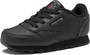 Reebok unisex baby Classic Leather Sneaker, Core Black, 7.5 Infant US