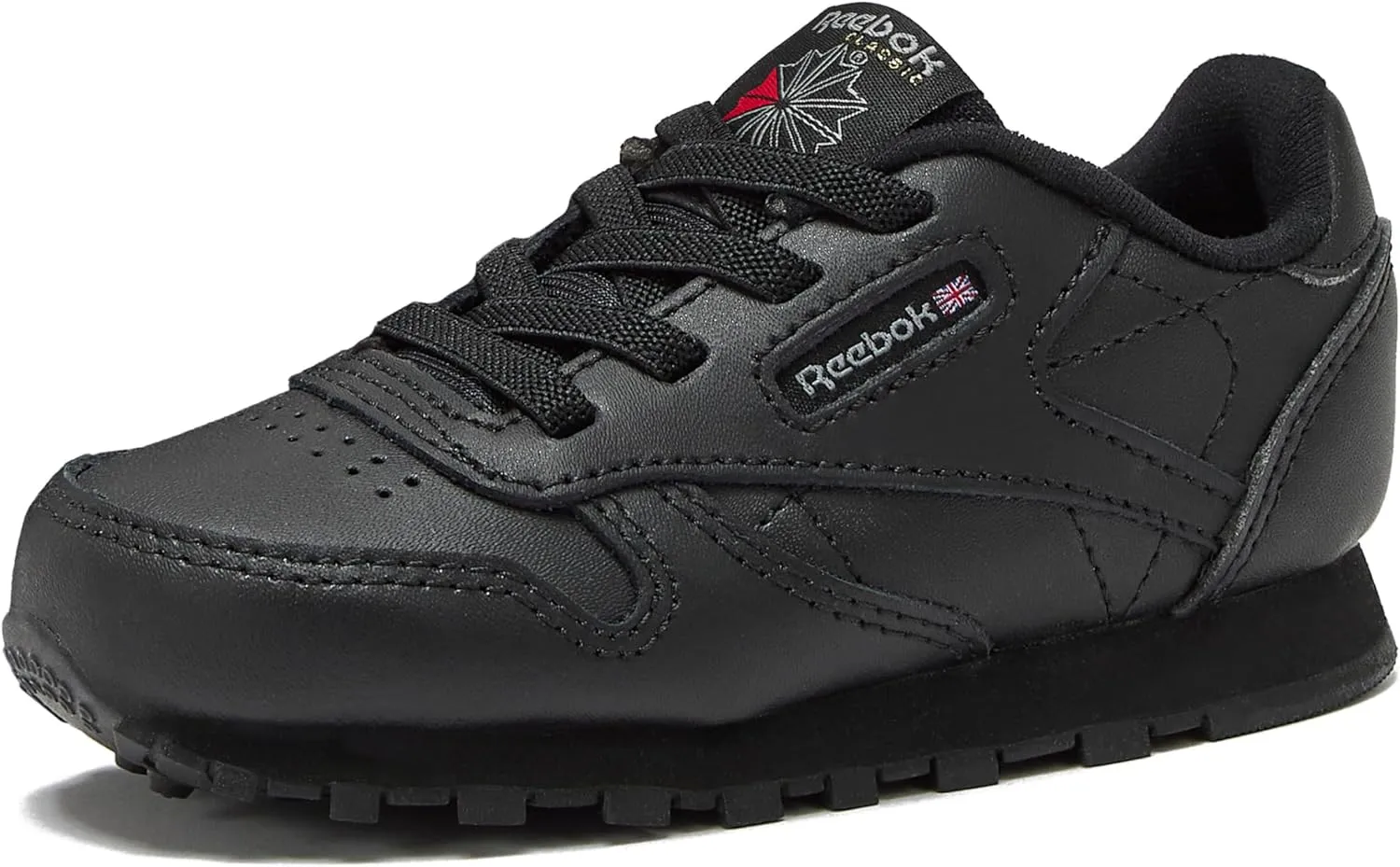 Reebok unisex baby Classic Leather Sneaker, Core Black, 7.5 Infant US