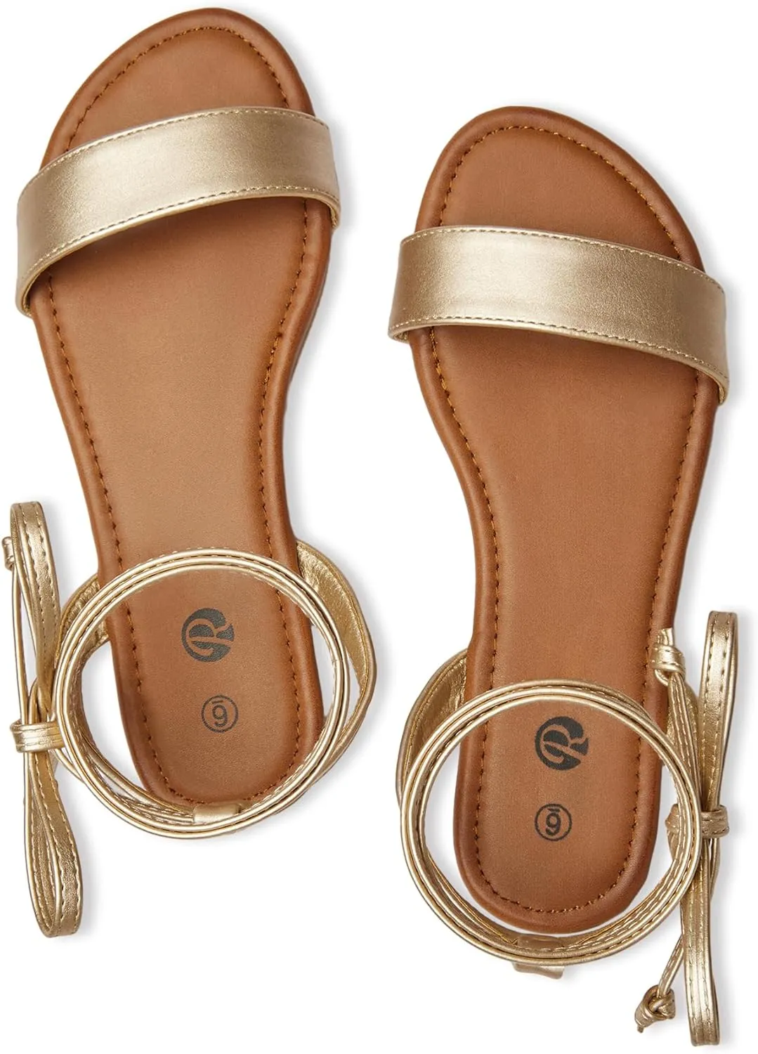 Rekayla Open Toe Tie Up Ankle Wrap Flat Sandals for Women