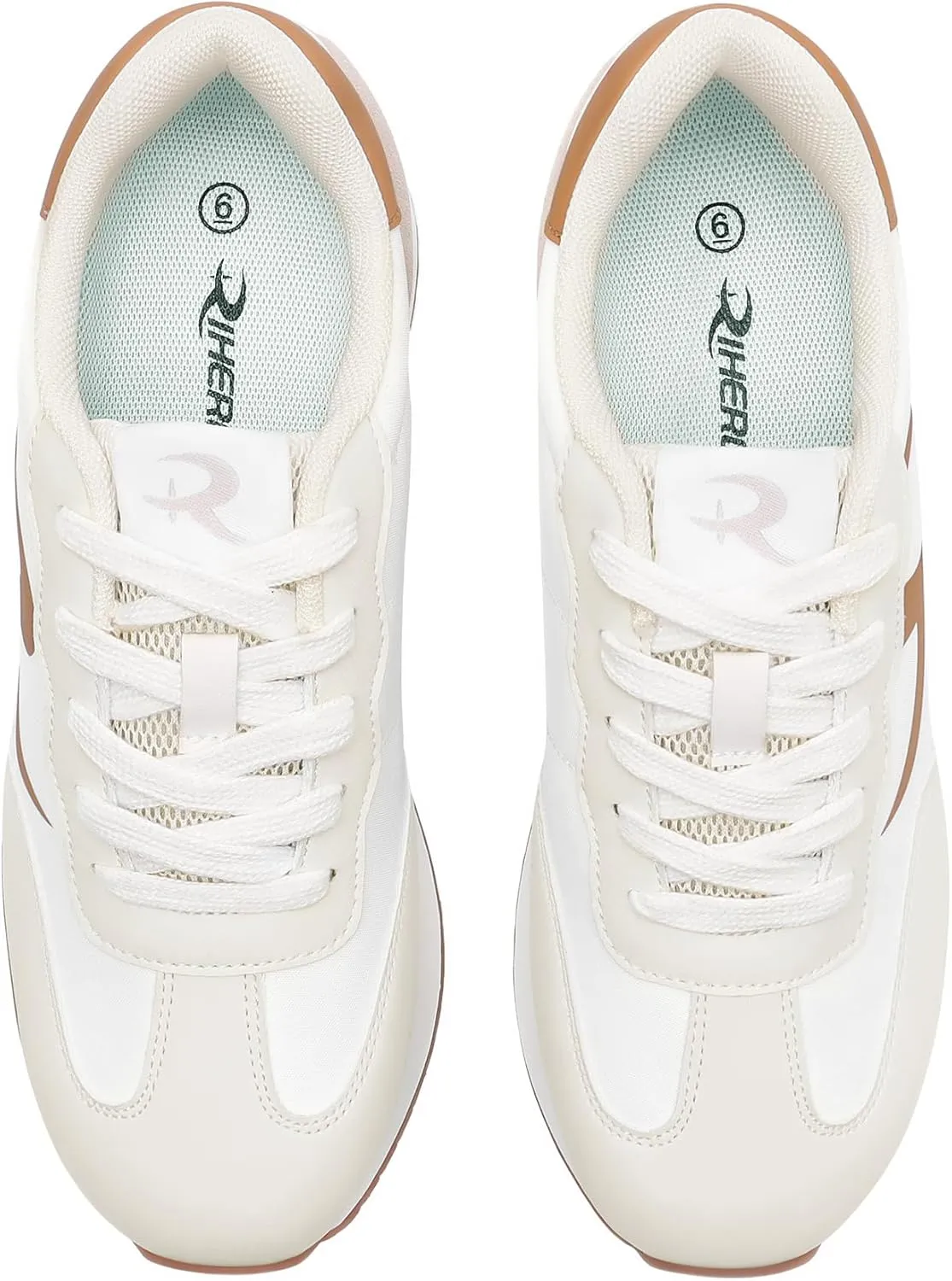 Rihero Women's Platform Sneakers Casual Lace Up Non Slip Tennis Walking Shoes Comfortable Lightweight Chunky Fashion Sneakers