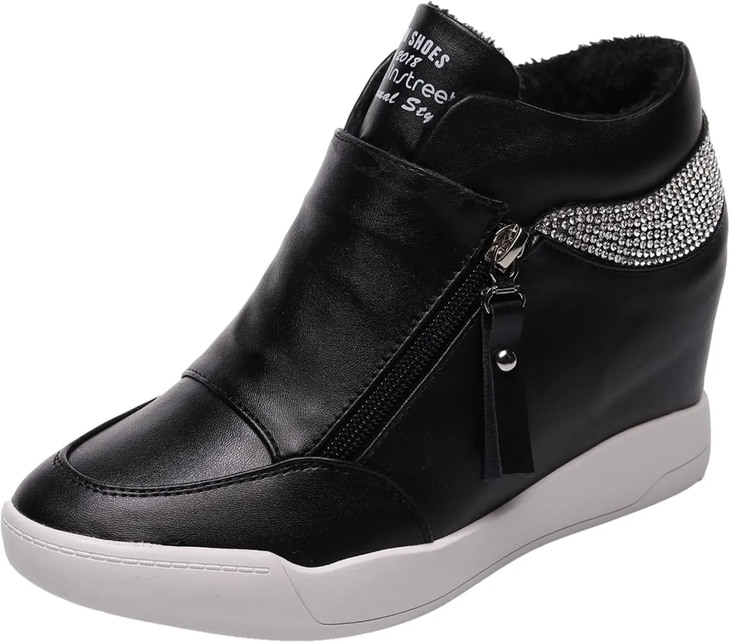 rismart Women's Wedge Platform Bootie Fashion Sneakers