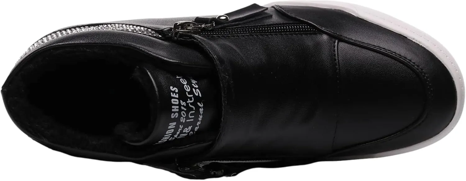 rismart Women's Wedge Platform Bootie Fashion Sneakers