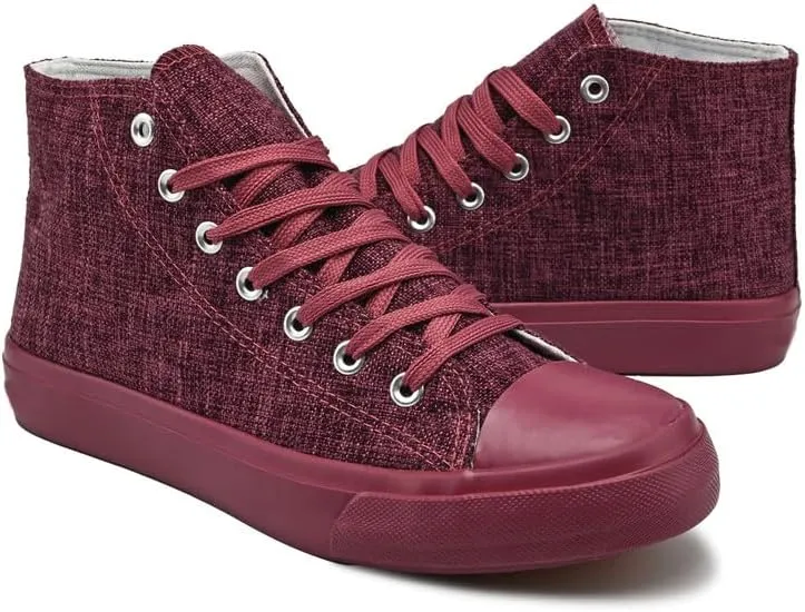 rosyclo Women's High Top Canvas Sneakers Fashion Lace-up Classic Casual Walking Shoes