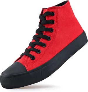 rosyclo Women's High Top Canvas Sneakers Fashion Lace-up Classic Casual Walking Shoes