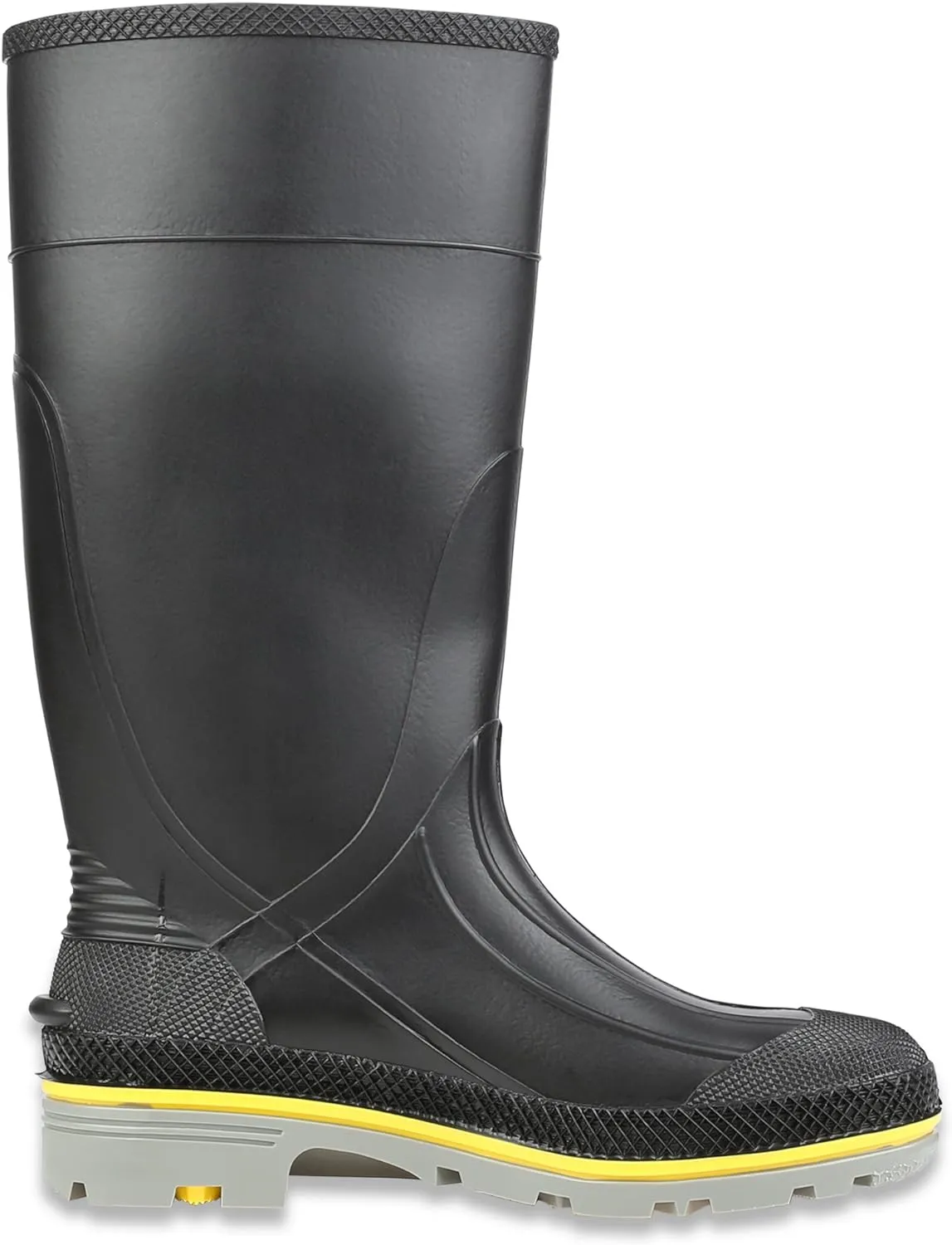 Servus by Honeywell XTP 15"" PVC Chemical-Resistant Steel Toe Men's Work Boots, Black, Yellow & Gray, 7
