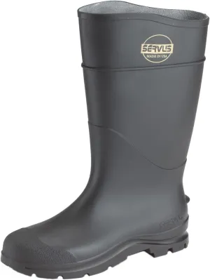 Servus Comfort Technology 14" PVC Steel Toe Men's Work Boots, Black - Steel Toe, 8