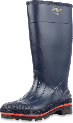 Servus MAX 15" PVC Chemical-Resistant Soft Toe Women's Work Boots, Navy, Red & Black (75126)