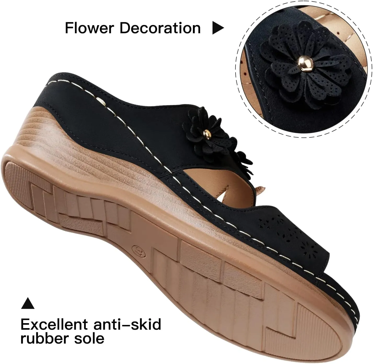 SHIBEVER Wedge Sandals for Dressy Women Platform Summer Womens Low Heels Arch Support Sandal