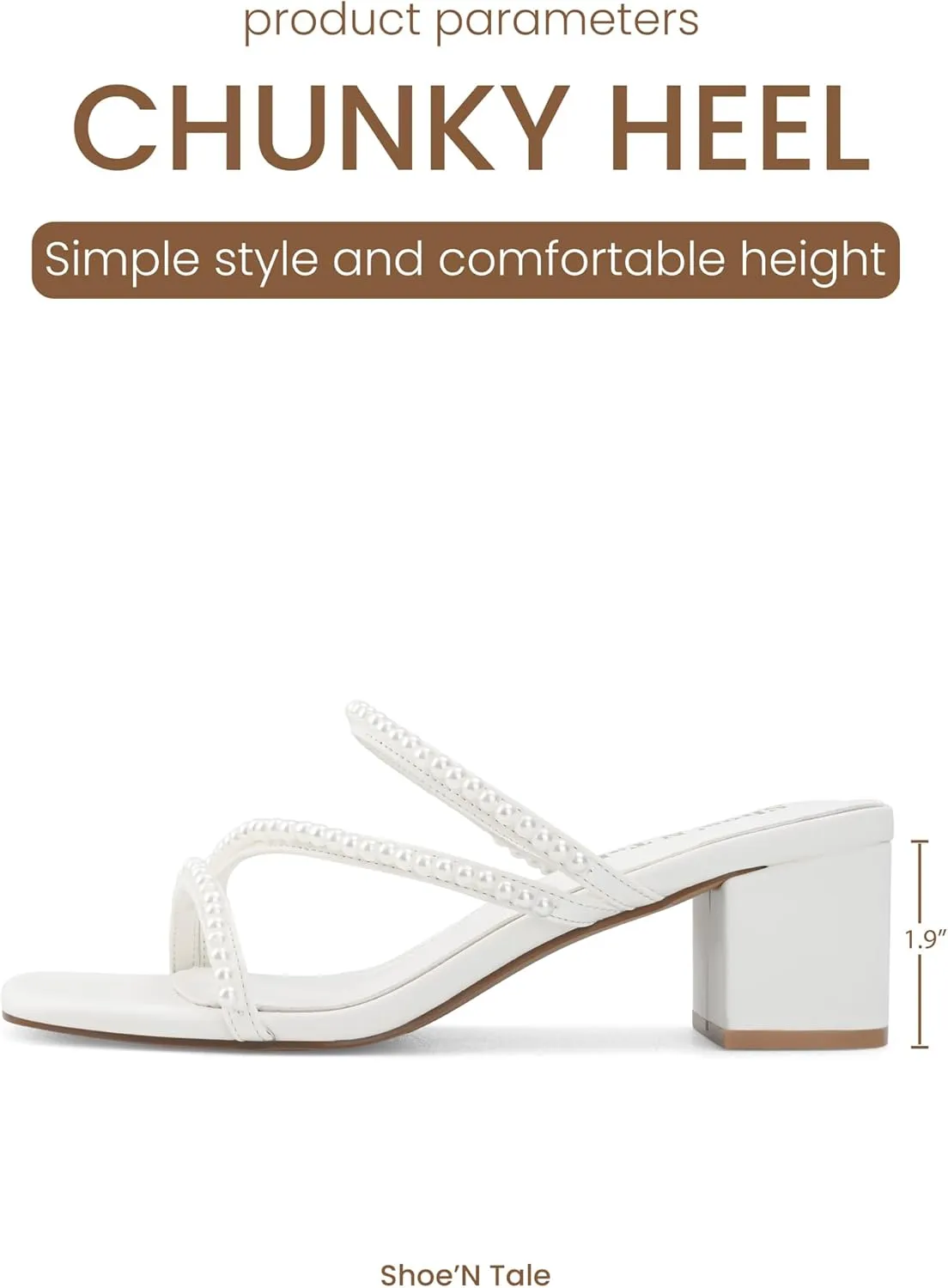 Shoe'N Tale Strappy Heels For Women Low Chunky Block Heel Heeled Sandals Square Open Toe Slip On Slides Mules