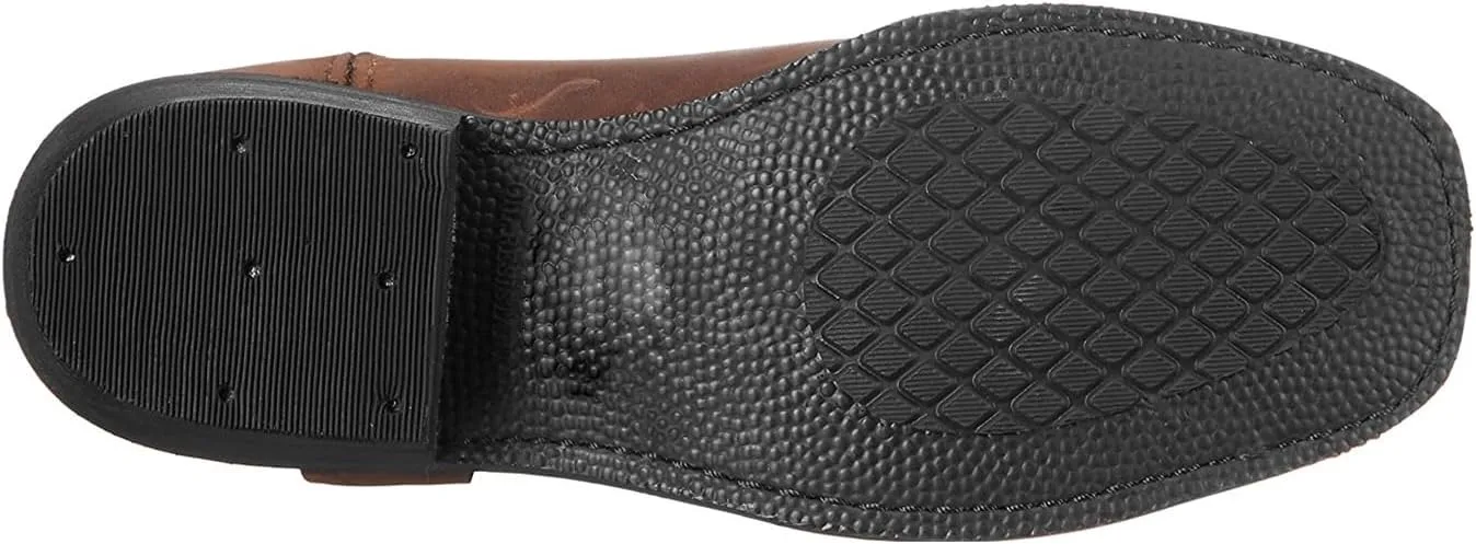 Short Harness Straps Square Toe Pull On Ankle Boot