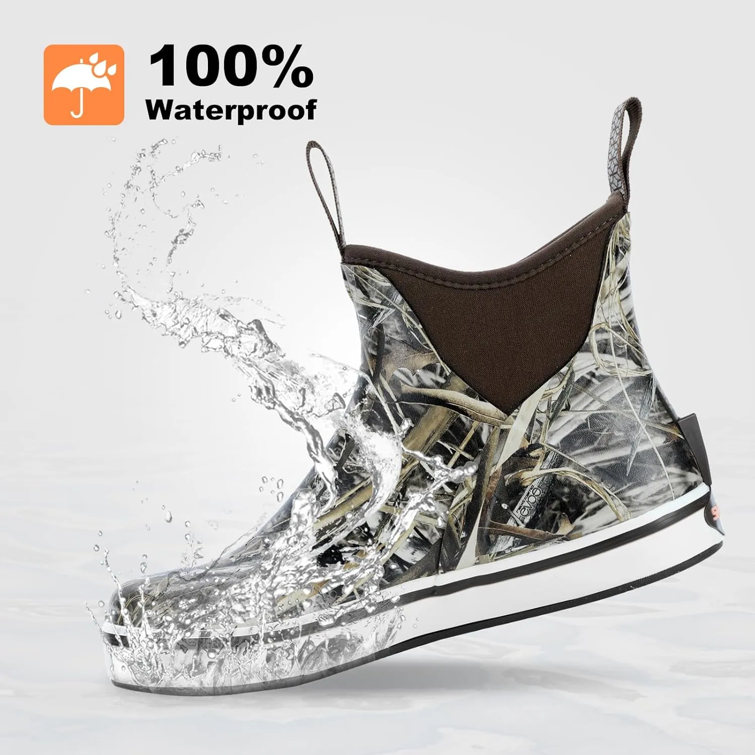 Showave Kid's Deck Boots Waterproof Ankle Rain Boots for Boys Girls Insulated Neoprene Rubber Boots Non-slip Child Rain Shoes