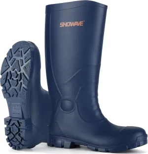 Showave Men's Rain Boots with Reinforced Steel Shank Waterproof Rubber Boots Durable Concrete Boot Outdoor Work Boots Lightweight Mud Boots Plain Toe for Agriculture Industrial
