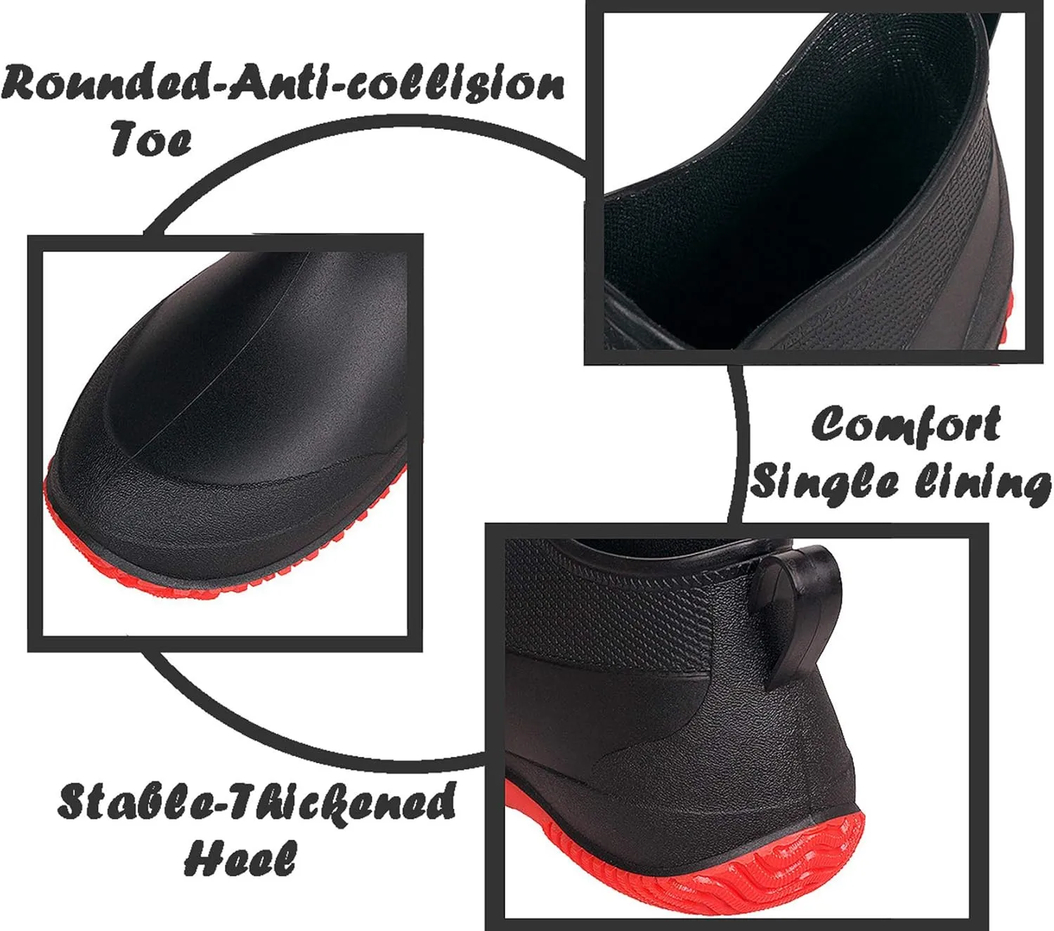 SMajong Rain Boots for Women Waterproof Garden Shoes Men Anti Slip Rubber Ankle Boots Car Wash Shoes Women's Rain Footwear