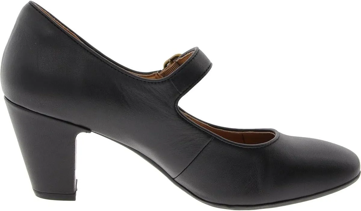 Sofft® Leslie Pump Sandals for Women – Leather Upper and Lining – Piping Details – Square Toe Silhouette