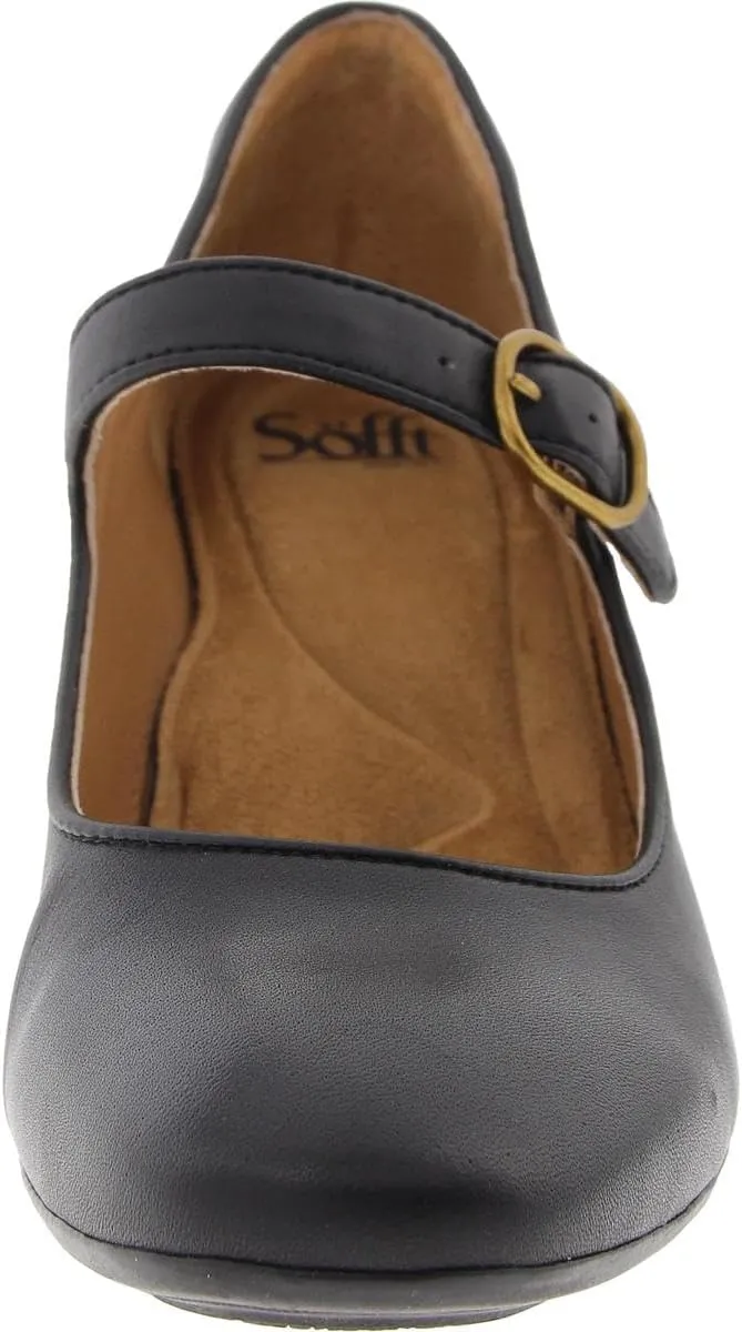 Sofft® Leslie Pump Sandals for Women – Leather Upper and Lining – Piping Details – Square Toe Silhouette