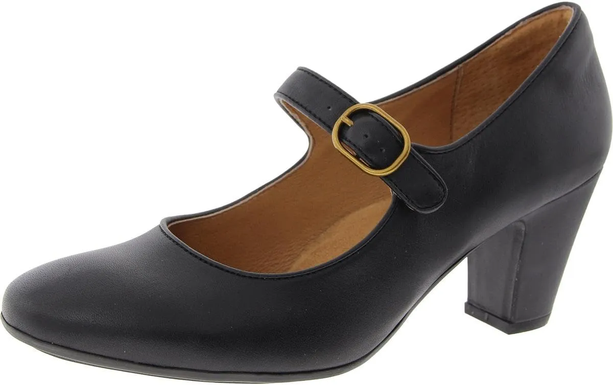 Sofft® Leslie Pump Sandals for Women – Leather Upper and Lining – Piping Details – Square Toe Silhouette