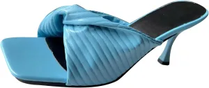 Square Toe Mules Stilleto Twist Funky Slippers Woman Summer Slip On Heels