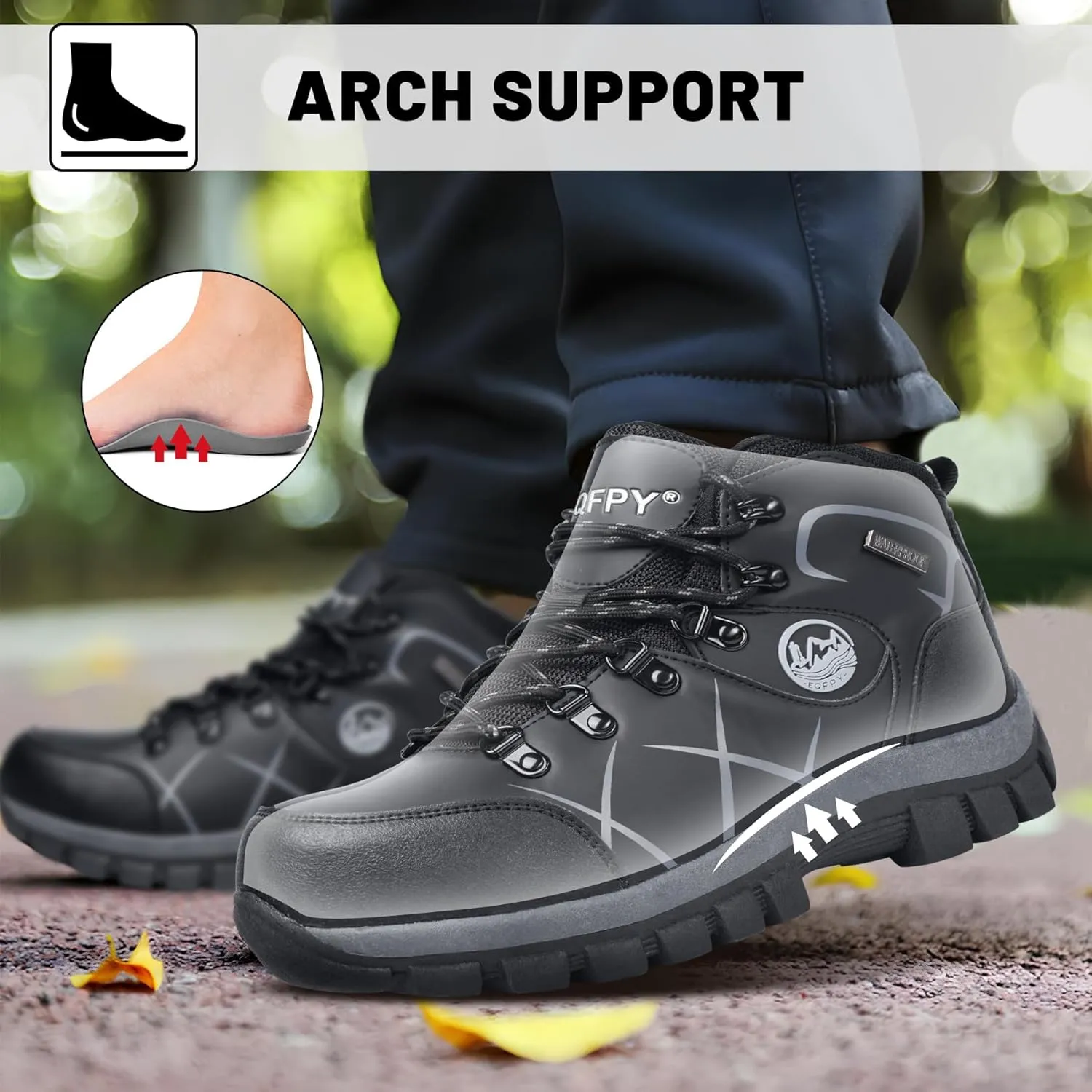 Steel Toe Boots for Men and Women Waterproof Lightweight Work Safety Shoes Puncture Proof Slip Resistant Indestructible Outdoor Hiking Construction Work Utility Boots