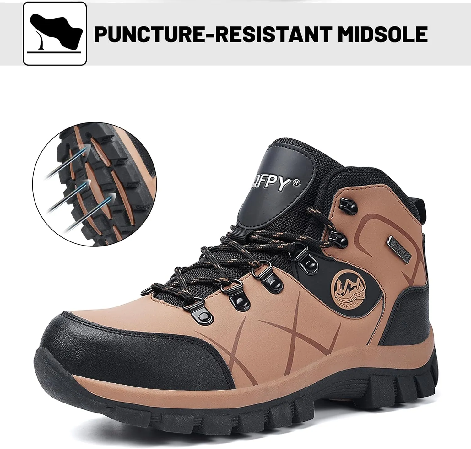 Steel Toe Boots for Men and Women Waterproof Lightweight Work Safety Shoes Puncture Proof Slip Resistant Indestructible Outdoor Hiking Construction Work Utility Boots
