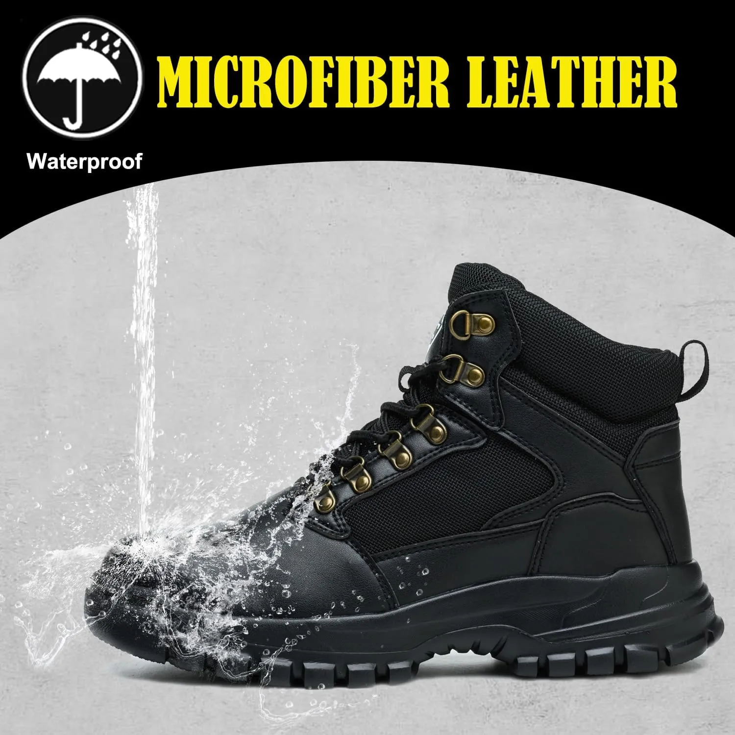Steel Toe Boots for Men Lightweight Work Safety Shoes Puncture Proof Industrial Construction Boots