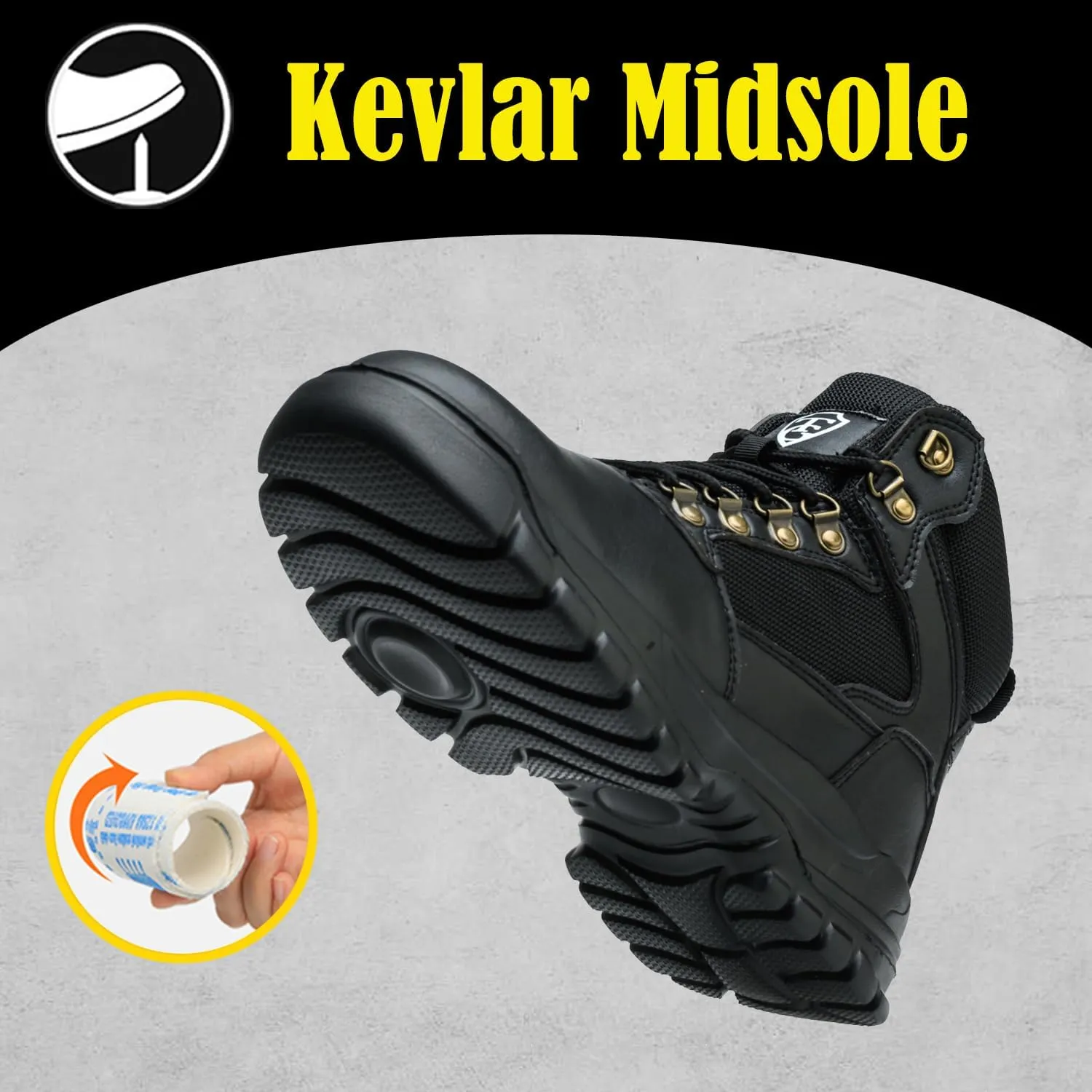 Steel Toe Boots for Men Lightweight Work Safety Shoes Puncture Proof Industrial Construction Boots
