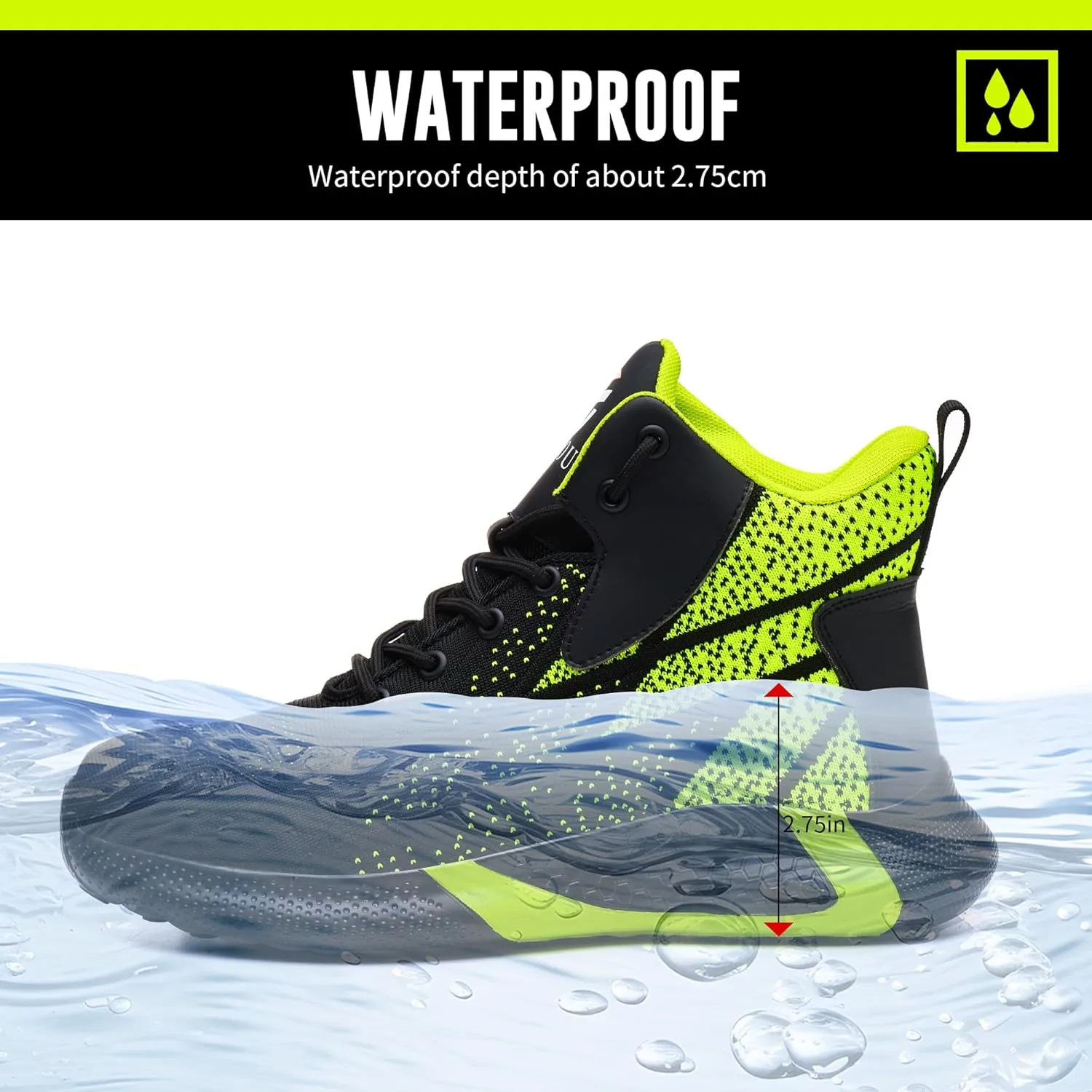 Steel Toe Shoes for Men Lightweight Comfortable Steel Toe Sneakers Waterproof Slip Resistant Steel Toe Boots for Women