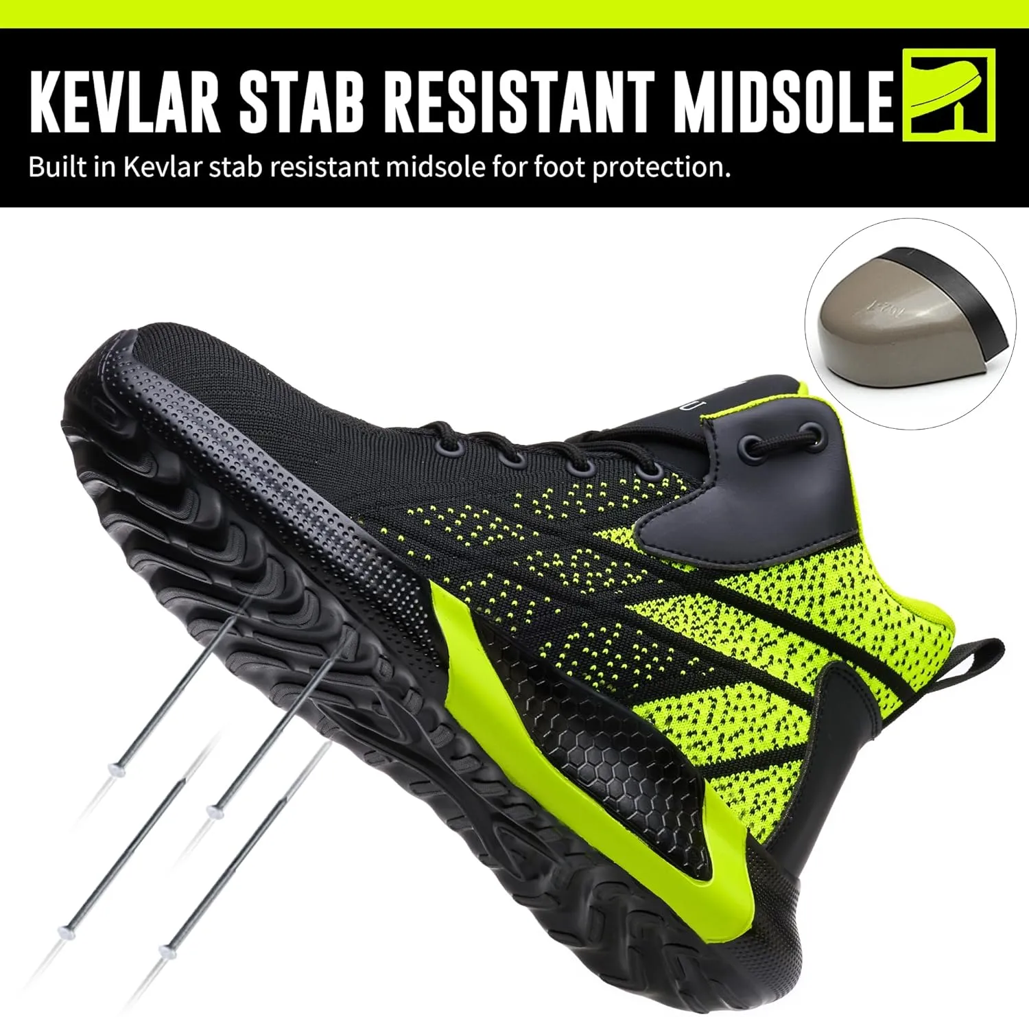 Steel Toe Shoes for Men Lightweight Comfortable Steel Toe Sneakers Waterproof Slip Resistant Steel Toe Boots for Women