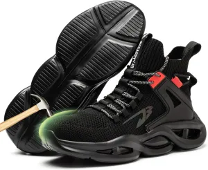 Steel Toe Shoes for Men Lightweight Safety Shoes Comfortable for Women Breathable Fashion Safety High Top Sneakers Resistant Indestructible Construction Boots