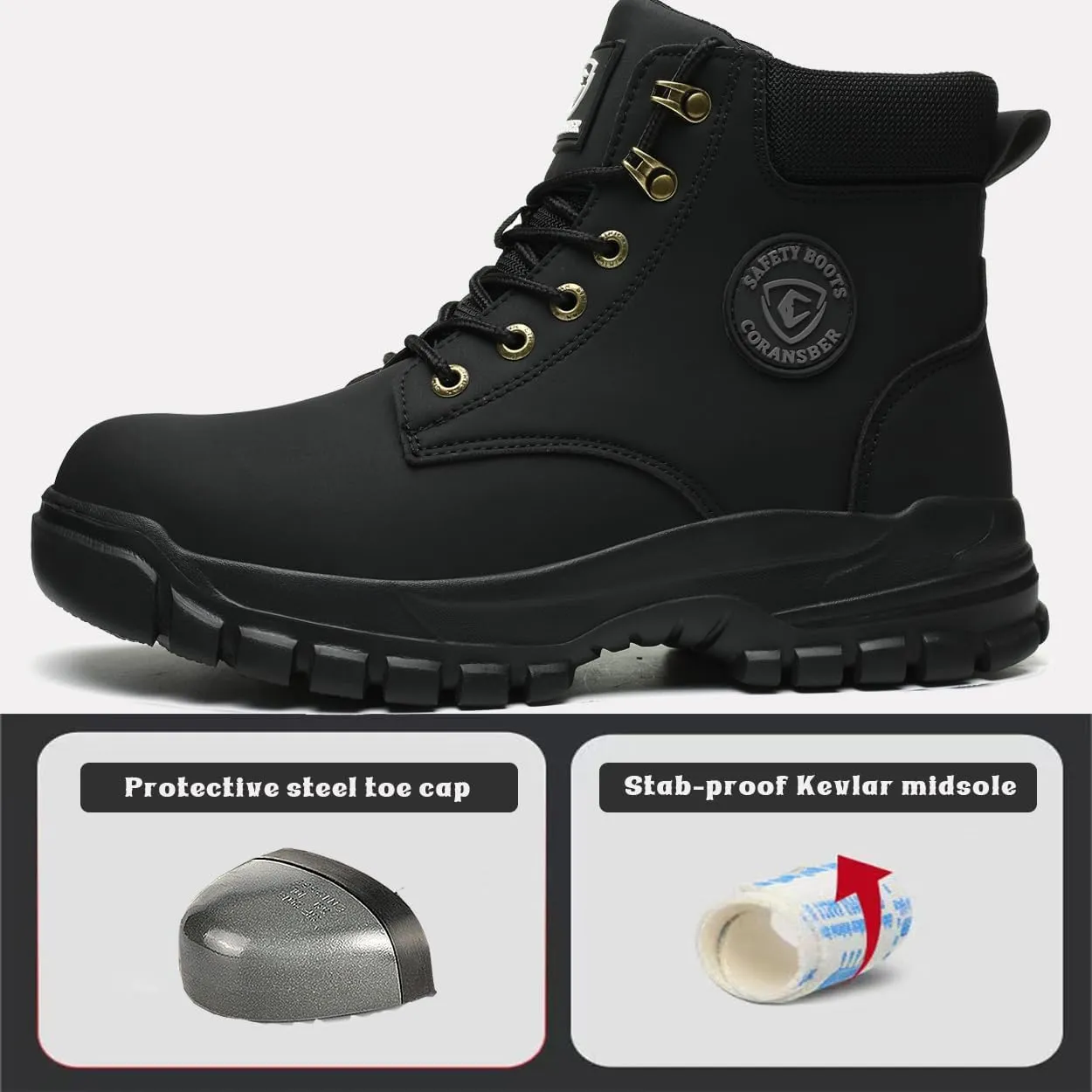 Steel Toe Shoes for Men Women Comfortable Fashion Safety Boots Lightweight Industrial & Construction Work Shoes