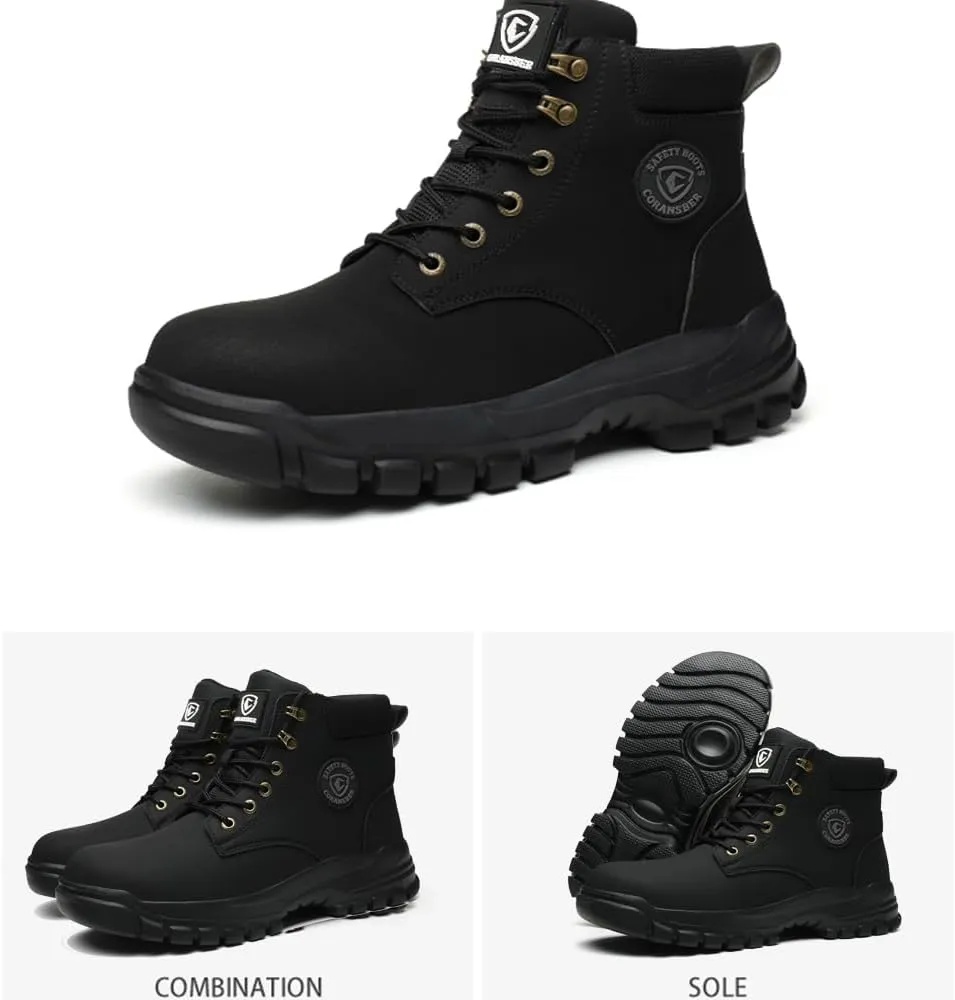 Steel Toe Shoes for Men Women Comfortable Fashion Safety Boots Lightweight Industrial & Construction Work Shoes