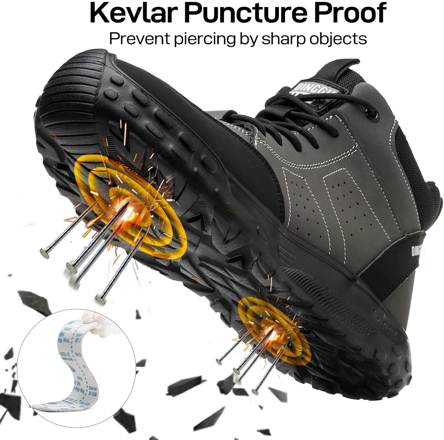 Steel Toe Shoes for Men Women Comfortable Work Shoes Indestructible Construction Work Boots Lightweight Safety Shoes