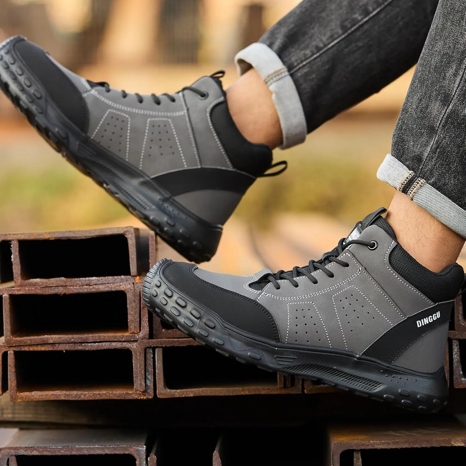 Steel Toe Shoes for Men Women Comfortable Work Shoes Indestructible Construction Work Boots Lightweight Safety Shoes